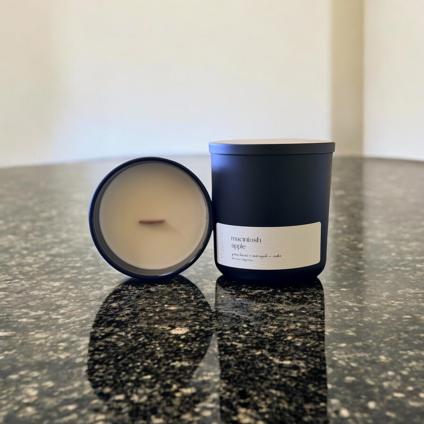 Luxe Glow Black Glass Candle 12oz