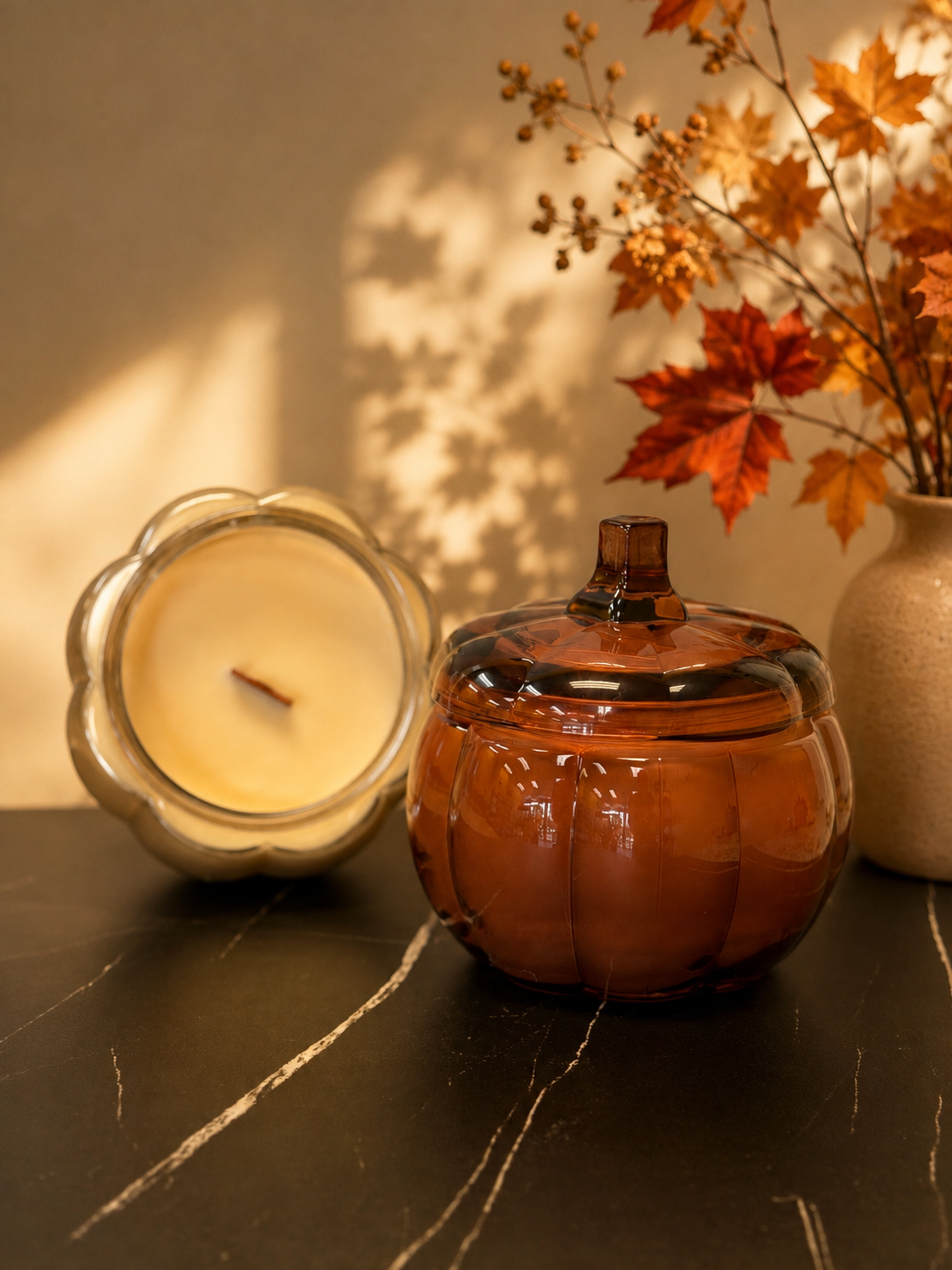 Heirloom Pumpkin Jar Wooden Wick 15oz