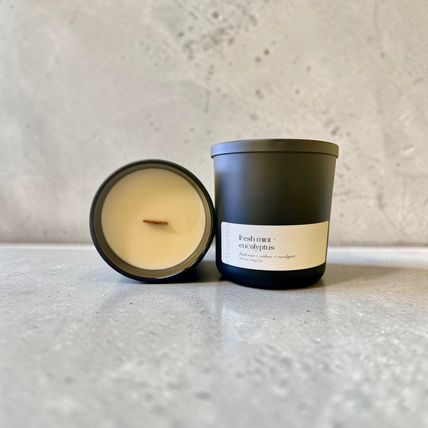 Luxe Glow Black Glass Candle 12oz