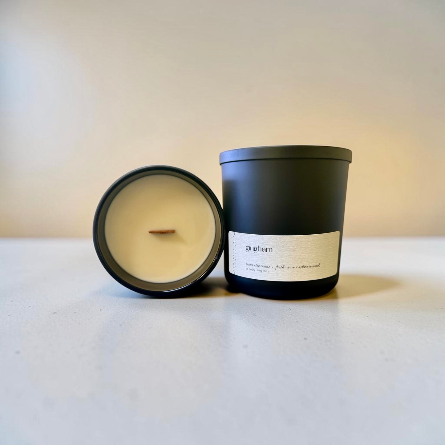 Luxe Glow Black Glass Candle 12oz