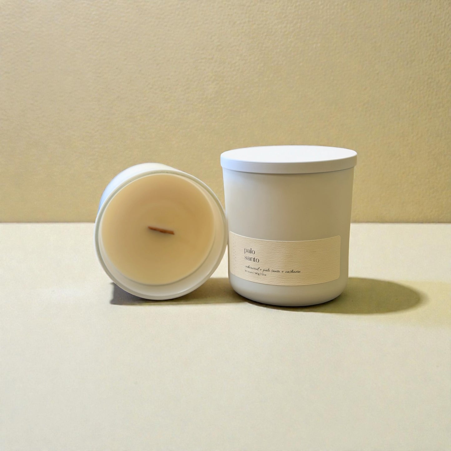 Luxe Glow White Glass Candle 12oz