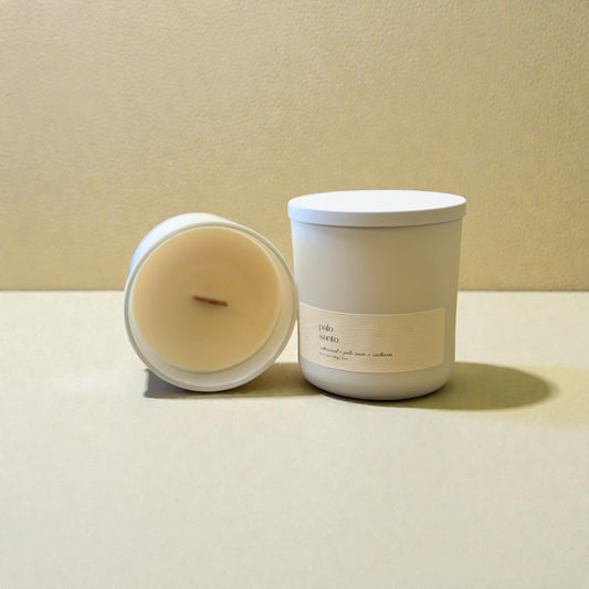 Luxe Glow White Glass Candle 12oz