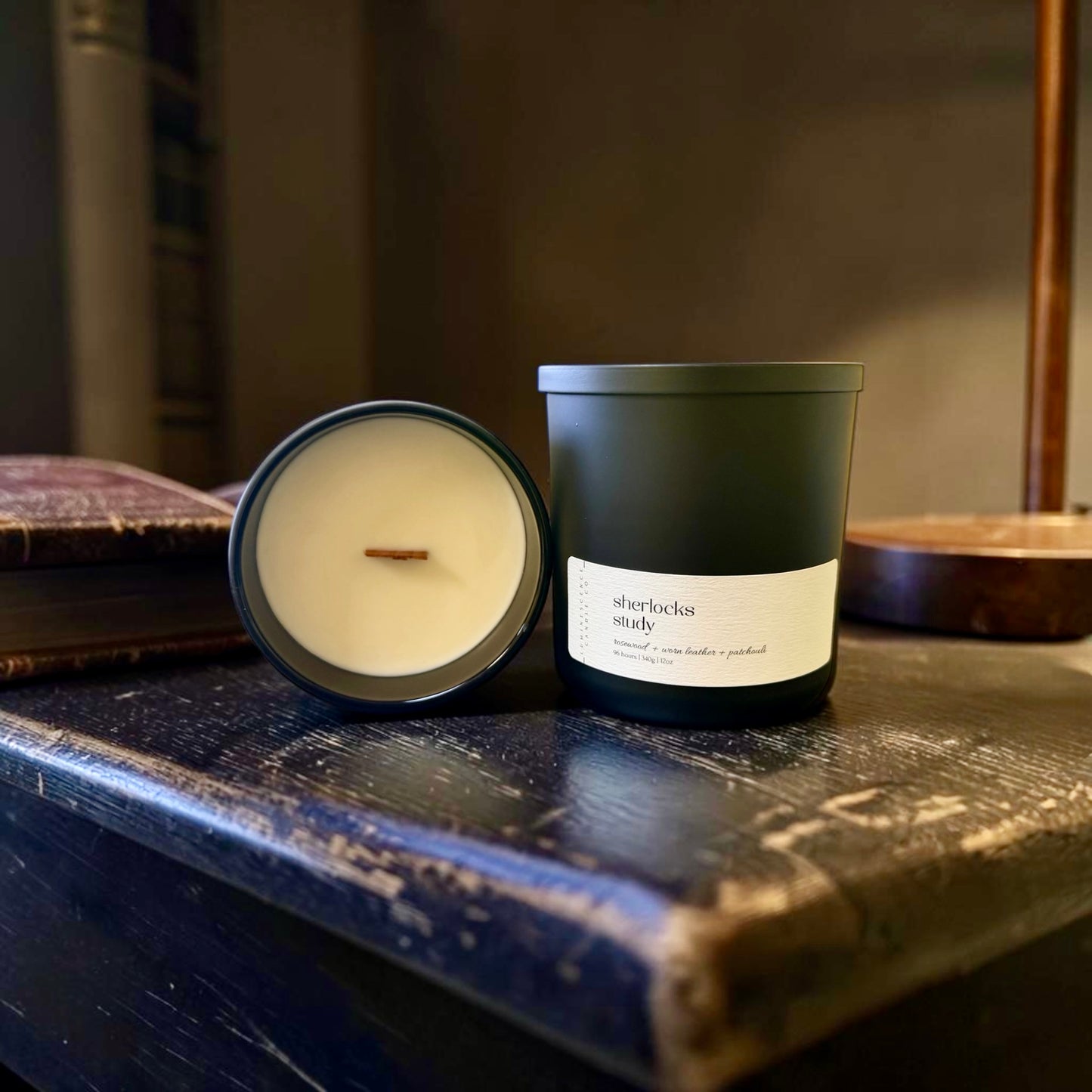 Luxe Glow Black Glass Candle 12oz