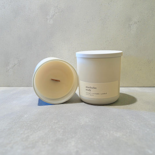 Luxe Glow White Glass Candle 12oz