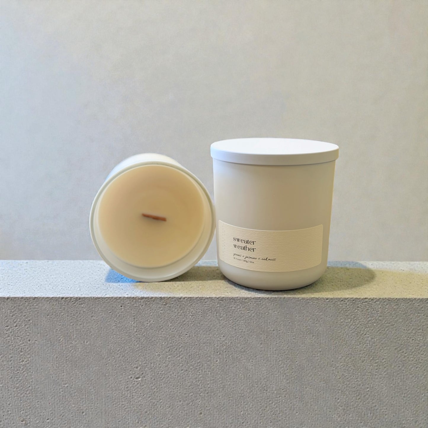 Luxe Glow White Glass Candle 12oz