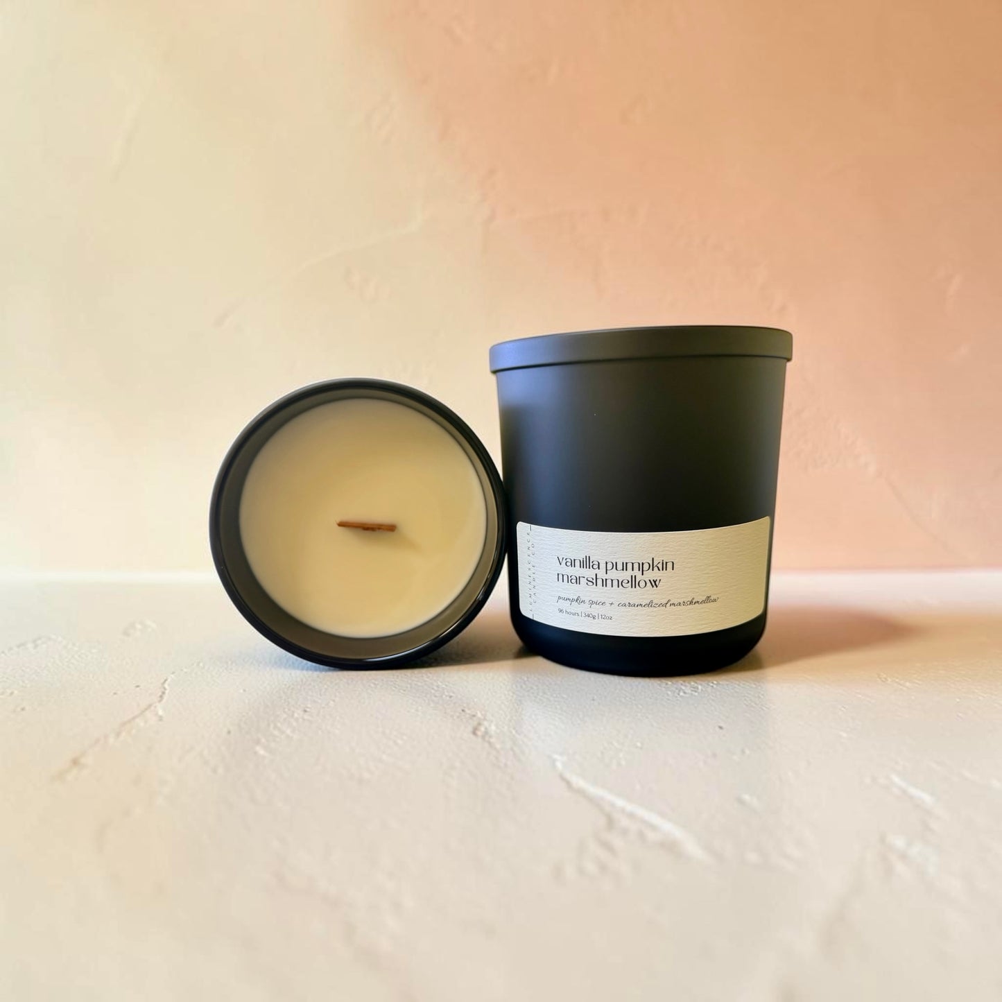 Luxe Glow Black Glass Candle 12oz