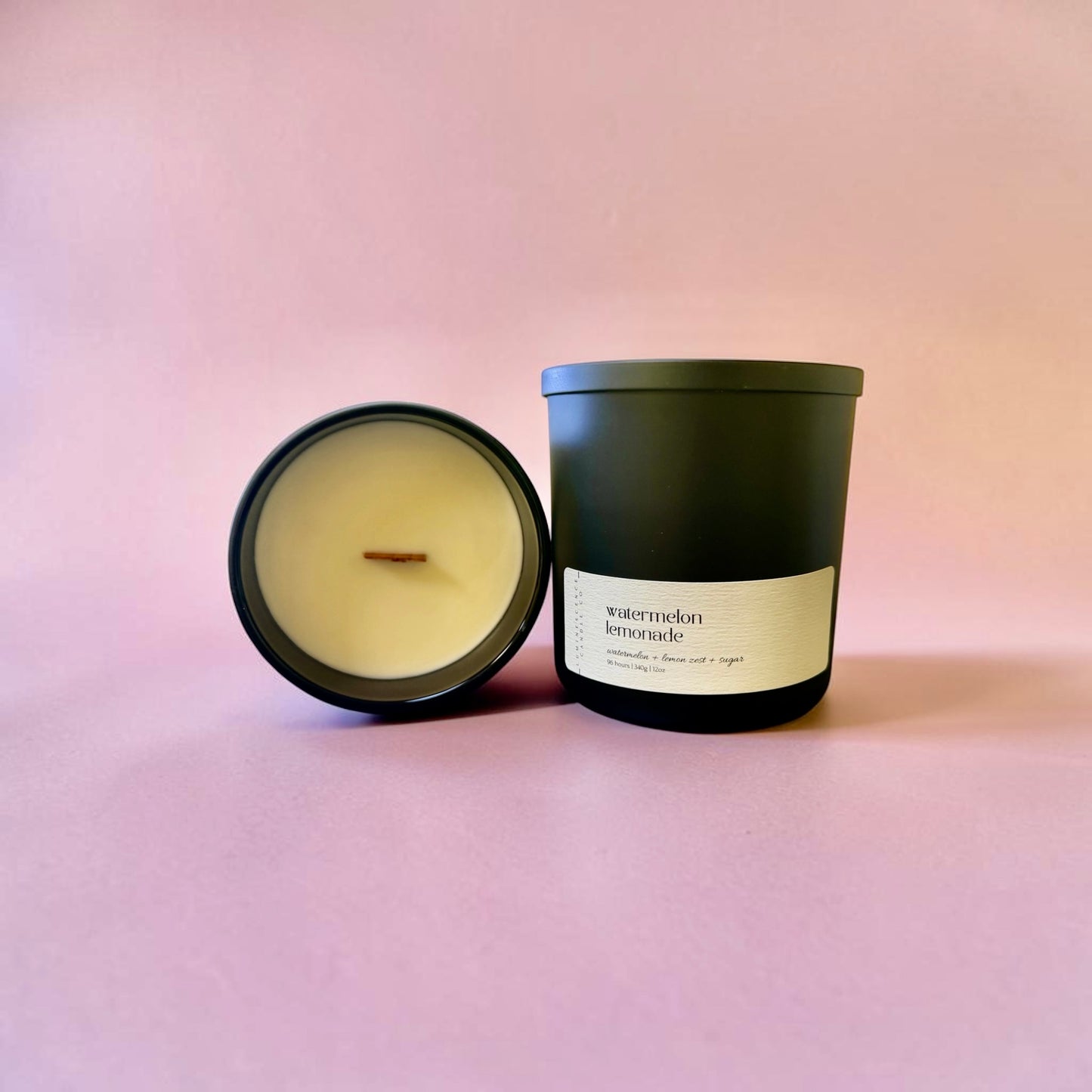 Luxe Glow Black Glass Candle 12oz